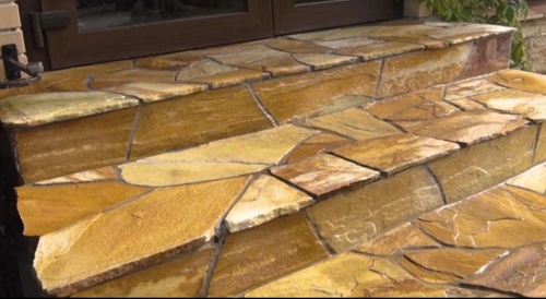 Плитняк златолит жёлтый золотистый для отмостки купить в Волгограде