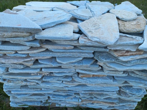 Плитняк златолит зелёный галтованный для цоколя купить в Волгограде